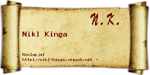 Nikl Kinga névjegykártya